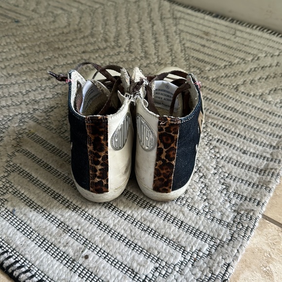 Golden Goose denim and pink hi top sneakers with zippers - Picture 3 of 7